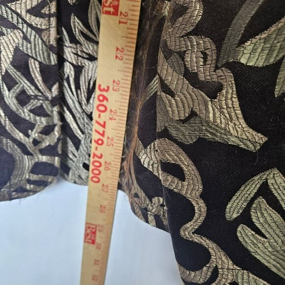 Chico's Women's Jacket Size 3 L Floral‎ Silk Rayon Brown Long Sleeve Classic - Picture 14 of 15